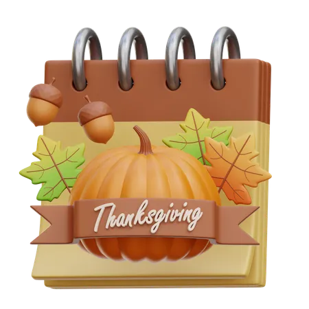 Calendrier de Thanksgiving  3D Icon