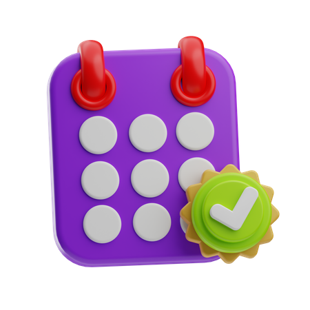 Calendrier approuvé  3D Icon