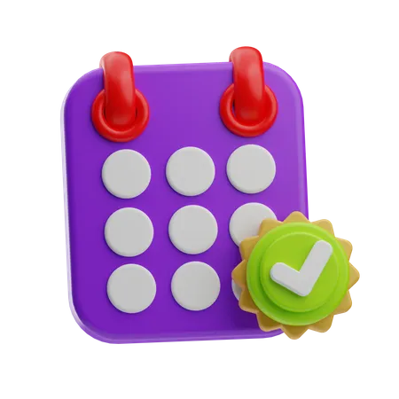 Calendrier approuvé  3D Icon