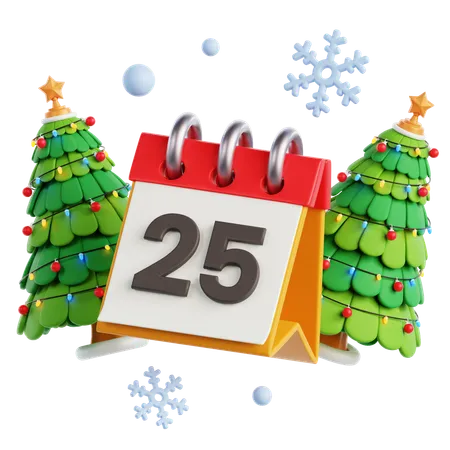 Calendrier sapin de Noël  3D Icon