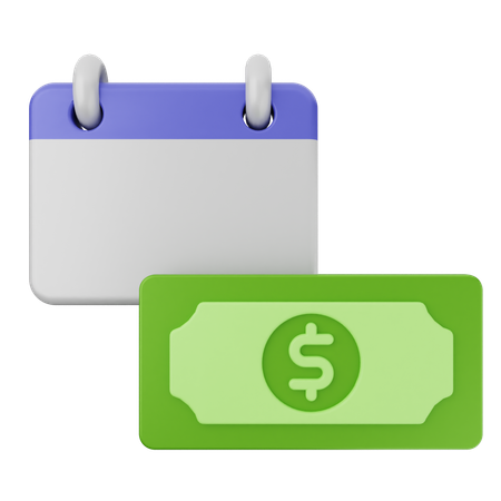 Calendrier argent dollar  3D Icon