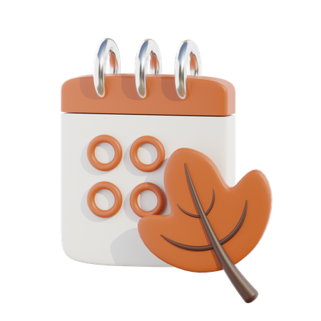 Calendrier d'automne  3D Icon