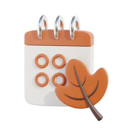 Calendrier d'automne  3D Icon