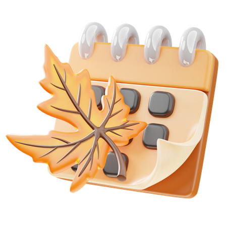 Calendrier d'automne  3D Icon