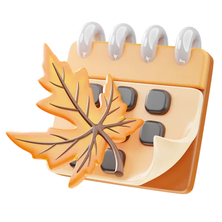 Calendrier d'automne  3D Icon