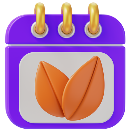 Calendrier d'automne  3D Icon