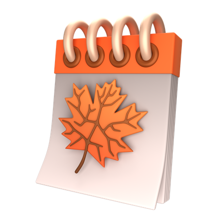 Calendrier d'automne  3D Icon