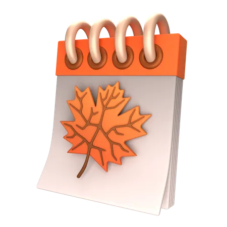 Calendrier d'automne  3D Icon