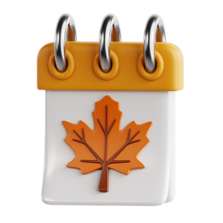 Calendrier d'automne  3D Icon