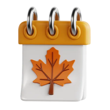 Calendrier d'automne  3D Icon