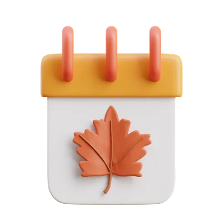 Calendrier d'automne  3D Icon