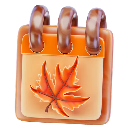 Calendrier d'automne  3D Icon