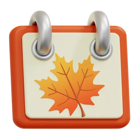 Calendrier d'automne  3D Icon