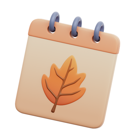 Calendrier d'automne  3D Icon