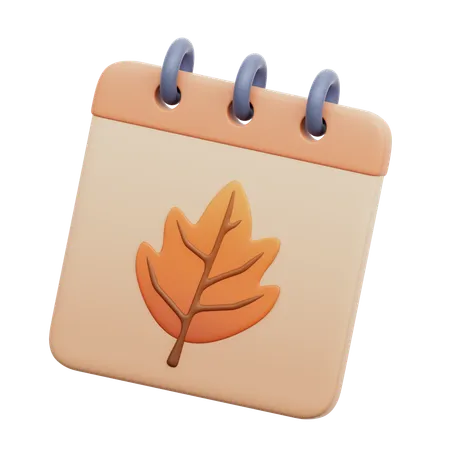 Calendrier d'automne  3D Icon