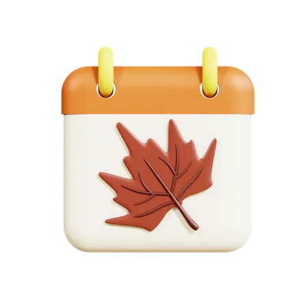 Calendrier d'automne  3D Icon