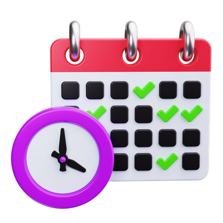 Calendrier avec date limite marquée  3D Icon