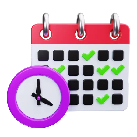 Calendrier avec date limite marquée  3D Icon