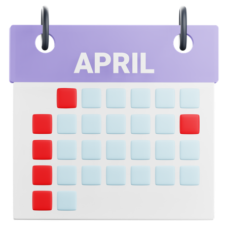 Calendrier d'avril  3D Icon