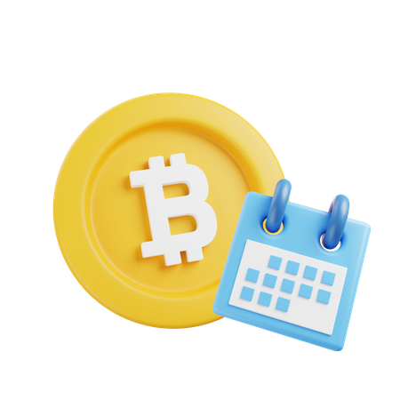 Calendrier Bitcoin  3D Illustration