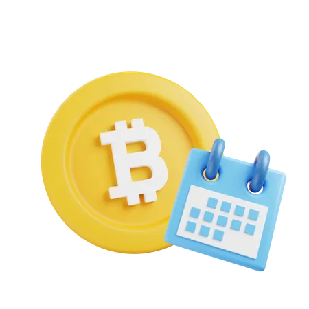 Calendrier Bitcoin  3D Illustration