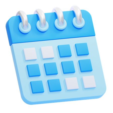 Calendrier bleu  3D Icon