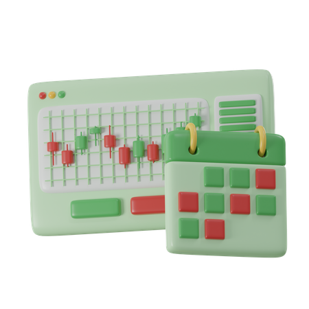 Calendrier boursier  3D Icon