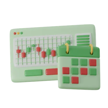 Calendrier boursier  3D Icon