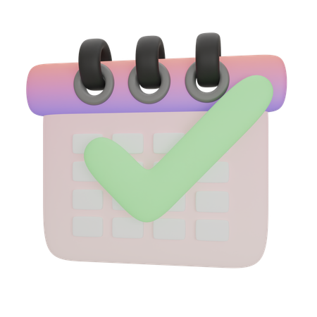Le calendrier du calendrier s'est terminé avec succès  3D Icon