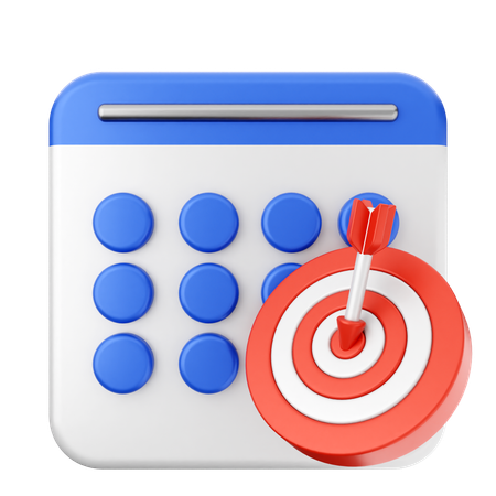 Calendrier cible  3D Icon