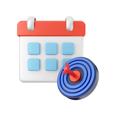 Calendrier cible  3D Illustration