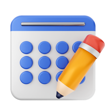 Calendrier au crayon  3D Icon