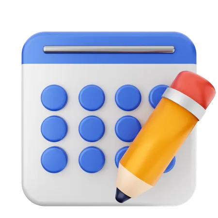 Calendrier au crayon  3D Icon