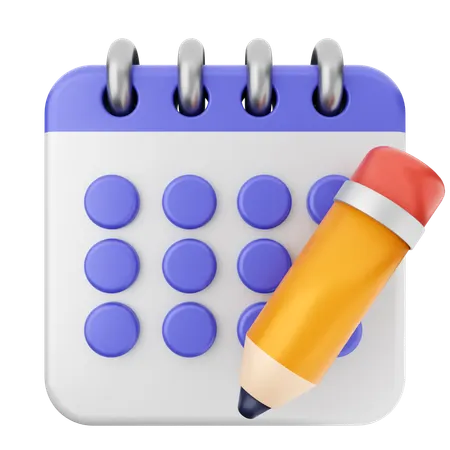 Calendrier au crayon  3D Icon