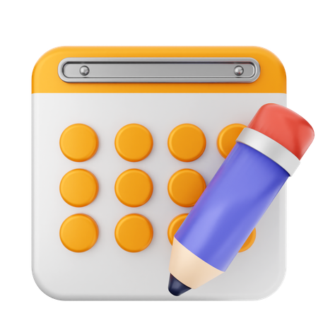 Calendrier au crayon  3D Icon
