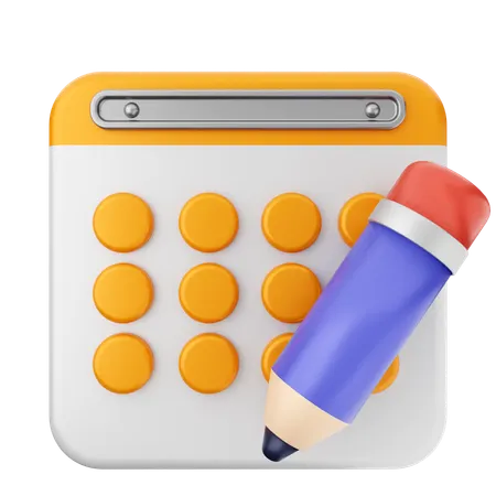 Calendrier au crayon  3D Icon