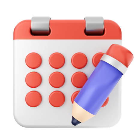 Calendrier au crayon  3D Icon