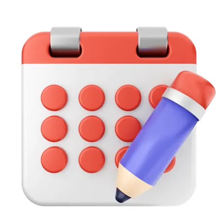 Calendrier au crayon  3D Icon