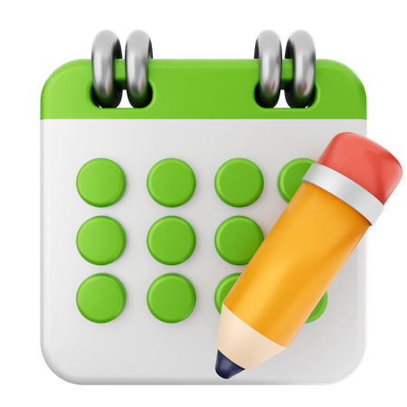 Calendrier au crayon  3D Icon