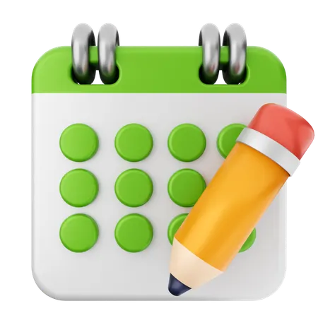 Calendrier au crayon  3D Icon