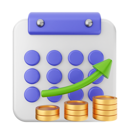 Calendrier d'augmentation des profits  3D Icon