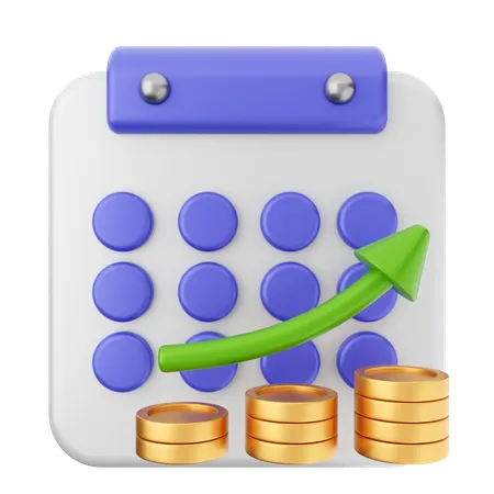 Calendrier d'augmentation des profits  3D Icon