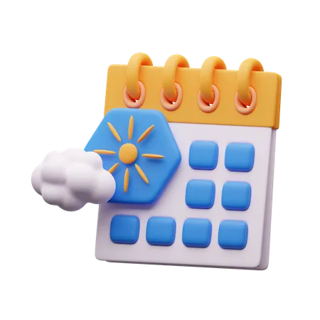 Calendrier d'été  3D Icon