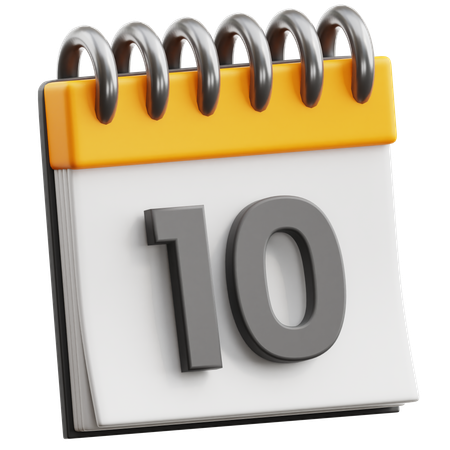 Date du calendrier 10  3D Icon