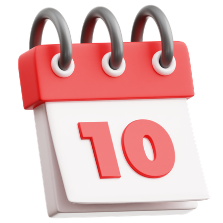 Date du calendrier 10  3D Icon