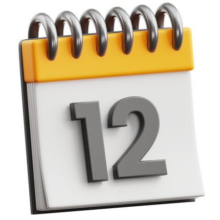 Date du calendrier 12  3D Icon