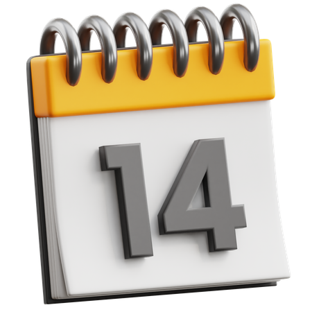 Date du calendrier 14  3D Icon