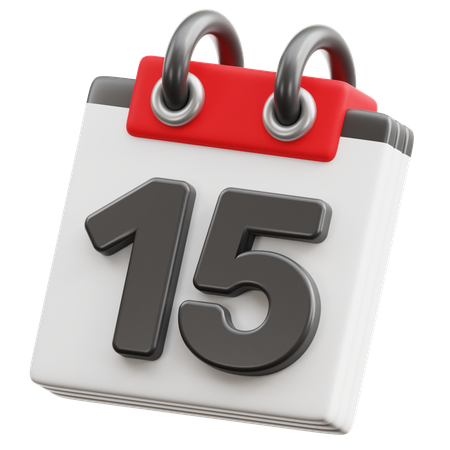 Date du calendrier 15  3D Icon