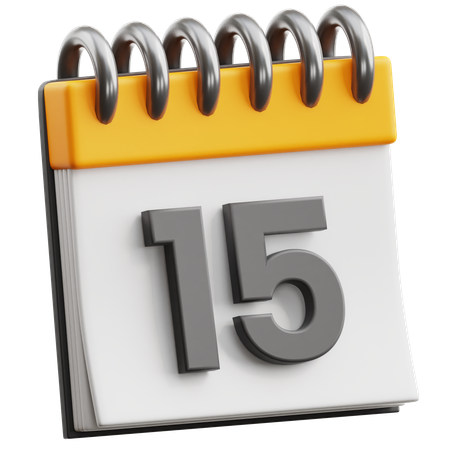 Date du calendrier 15  3D Icon