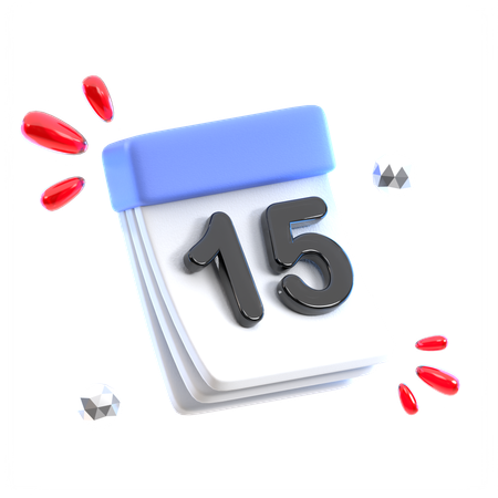 Date du calendrier 15  3D Icon